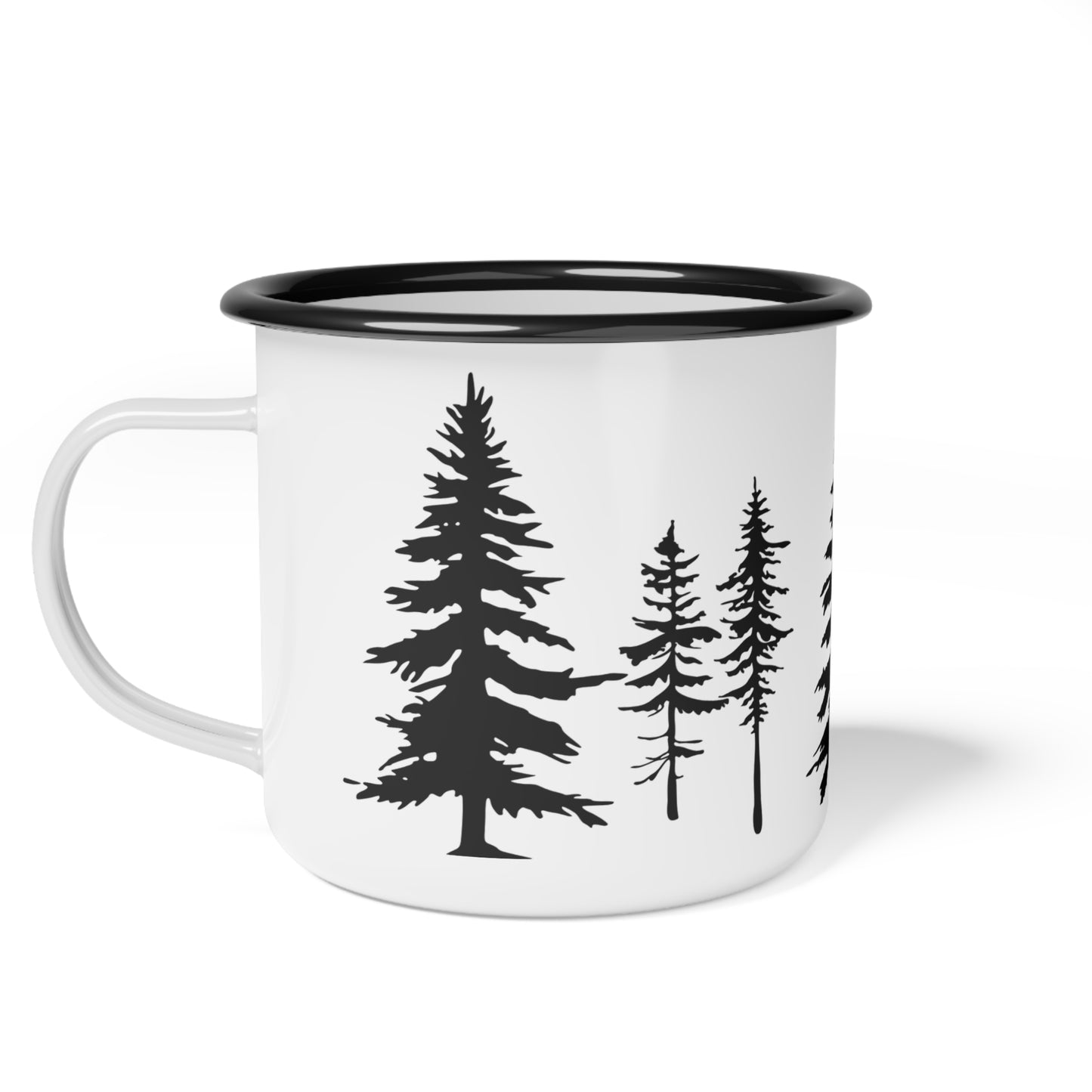 Enamel Camp Cup – Black Pine Forest Camping Mug